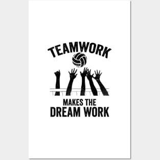 Volleyball Gift Teamwork makes the dream work Posters and Art